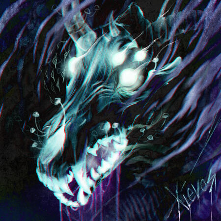 Glowing wolf skull oc